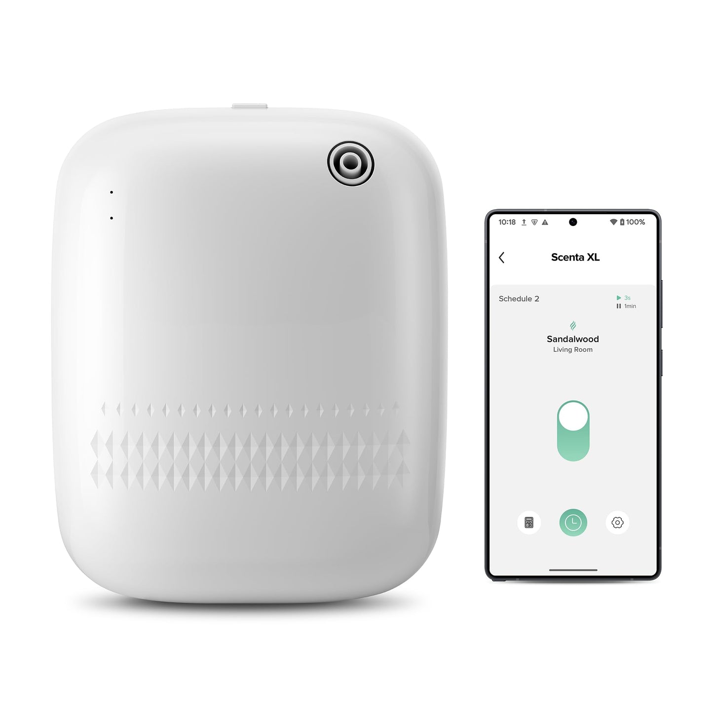 Airversa Waterless Essential Oil Diffuser for Home Large Room and Commercial Use, Up to 2000 sq ft, App Control Cold Air Diffuser, 400mL, DC-12V/1A Plug in Wall, Smart Scent Air Machine, ANW-White