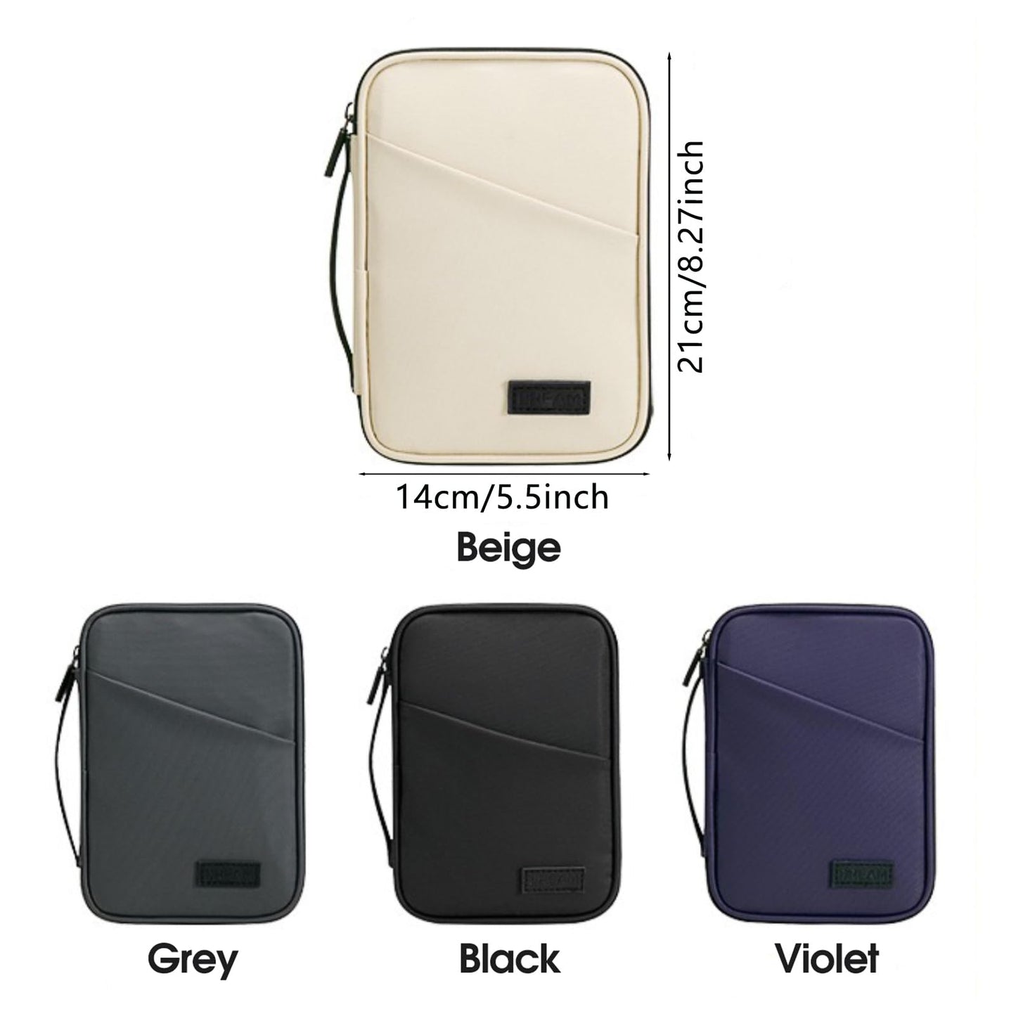 Higoney Waterproof Passport Holder, RFID Blocking Wallet, Portable Travel Document Organizer for Men and Women (Violet)
