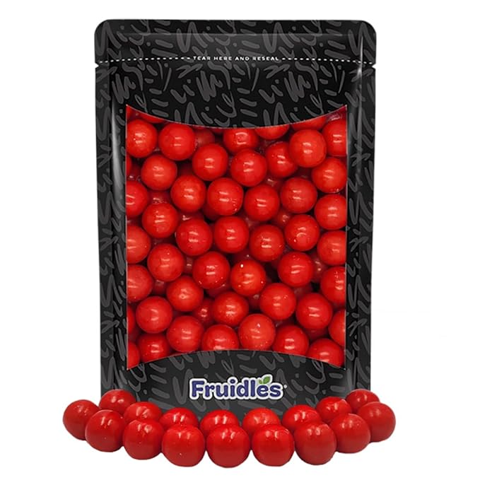 Fruidles Hot Cinnamon Chewing Gum Balls Flavored Candy Buffet Treats, Machine Size Refills, Kosher Certified Parve, 1" Inch (1 Pound)