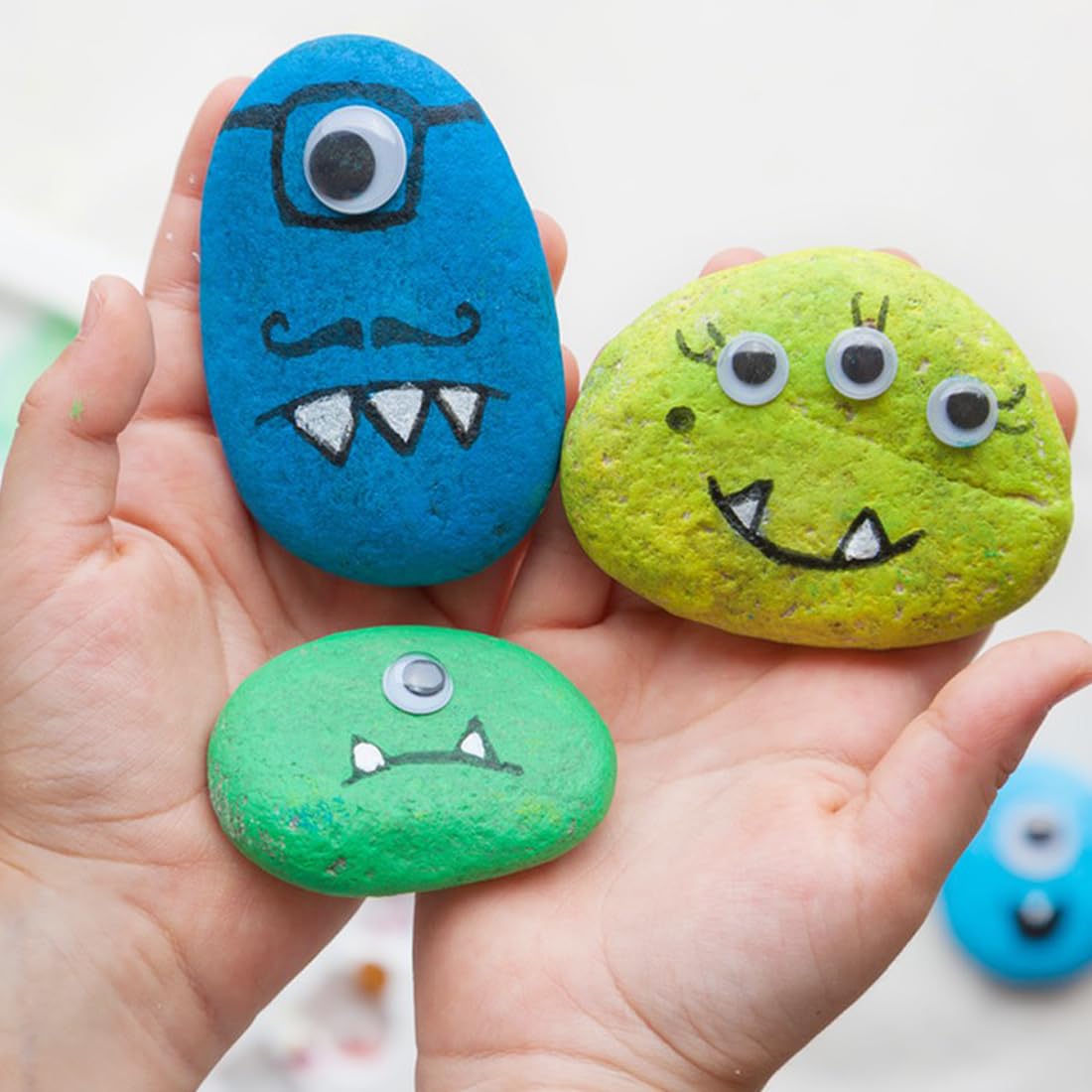 YISZM Large Rocks for Painting, 15PCS River Rocks for Painting, 3-4 Inches Flat Smooth Painting Stones for DIY Arts & Crafting