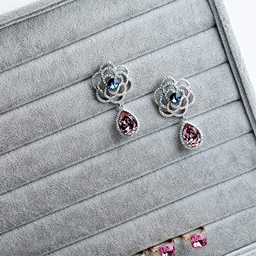 Oirlv Velvet 7 Slots Ring Earrings Studs Tray Showcase Display Jewelry Organizer - size: 7 Slot Ring Display
