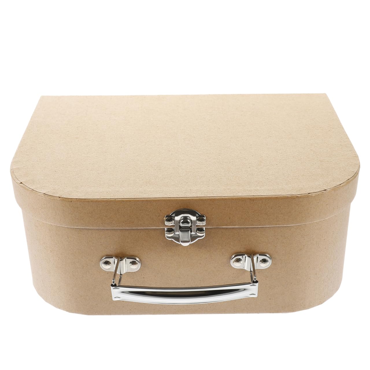 Amosfun Kraft Paper Suitcase 10.03X7.48X3.93 Inch Portable Gift Packaging Box with Handle Multi-Functional Jewelry Storage Organizer for Wedding and Home Decor