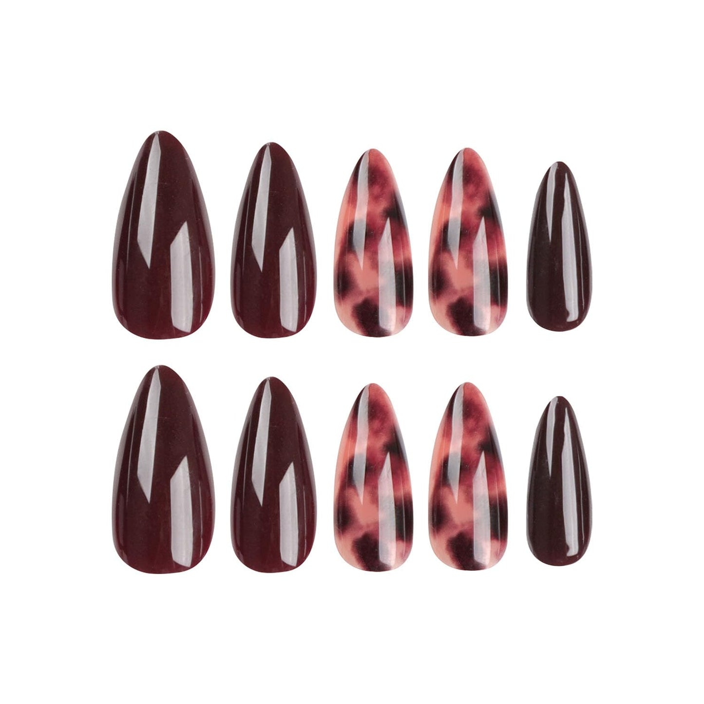 Fall Press on Nails Medium Almond SWEKKE Fake Nails Brown Full Cover Leopard False Nails with Designs Glossy Glue on Nails Stick on Nails Manicure Artificial Acrylic Nails for Women Girls 24Pcs