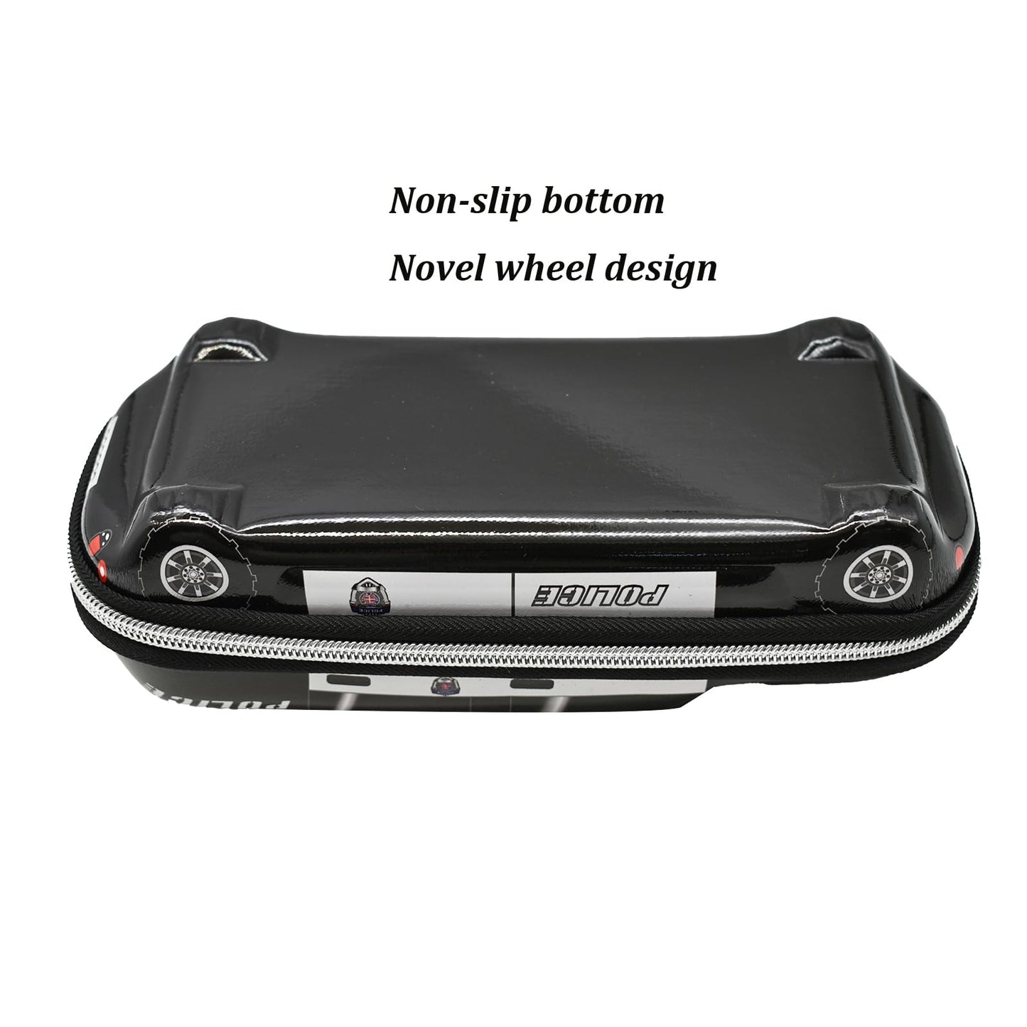 Lopenle Cool SUV Police Car Pencil Case Large Capacity Pencil Box Novelty Pencil bag Storage box Black Waterproof Made of EVA Material…