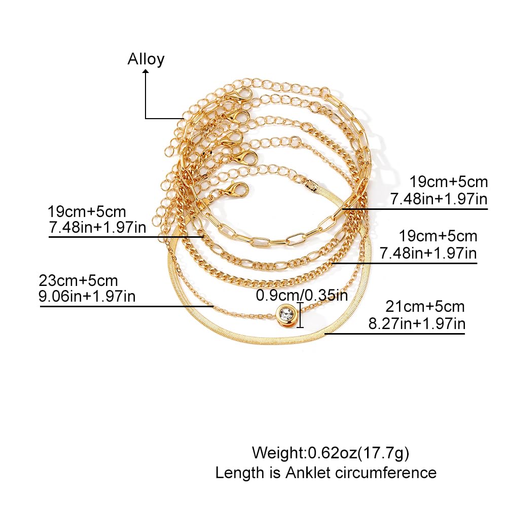IFKM Gold Bracelets for Women, 14K Gold Plated Dainty Link Chain Bracelet Set, Trendy Stackable Layered Bracelets jewelry Gifts