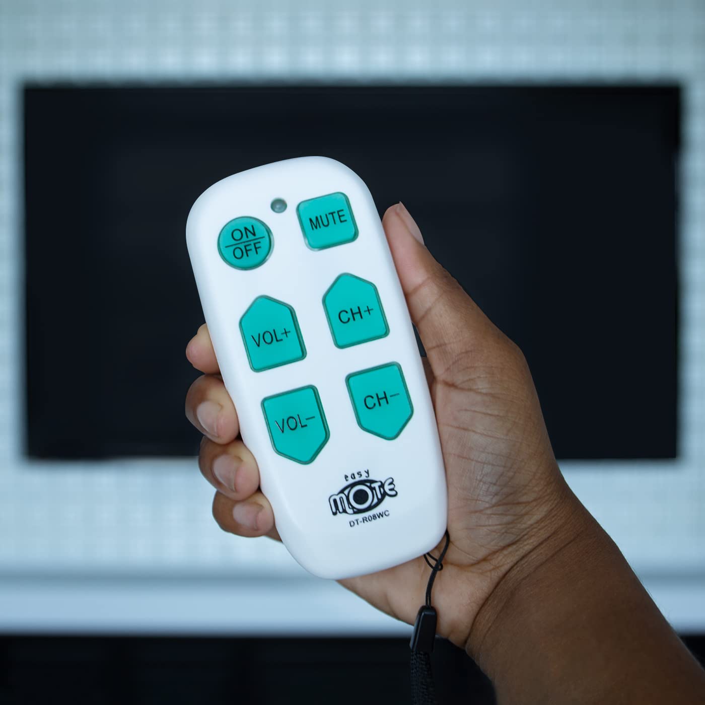 Universal Big Button TV Remote - EasyMote | DT-R08W. Backlit, Easy Use, Smart, Learning Television & Cable Box Controller, Perfect for Assisted Living Elderly Care. White TV Remote Control