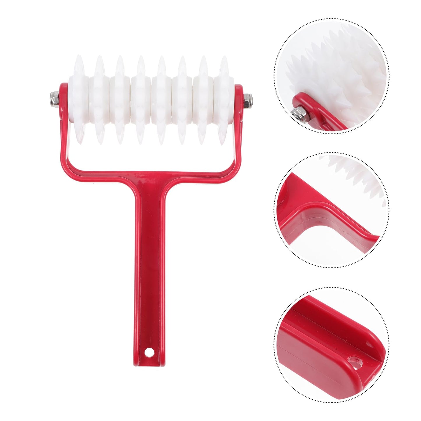 Zerodeko Pizza Dough Roller Docker 7.87 Inch Plastic Spike Wheel Kitchen Gadget for Even Pizza Crust Perforation and Bubble Prevention Baking Tool