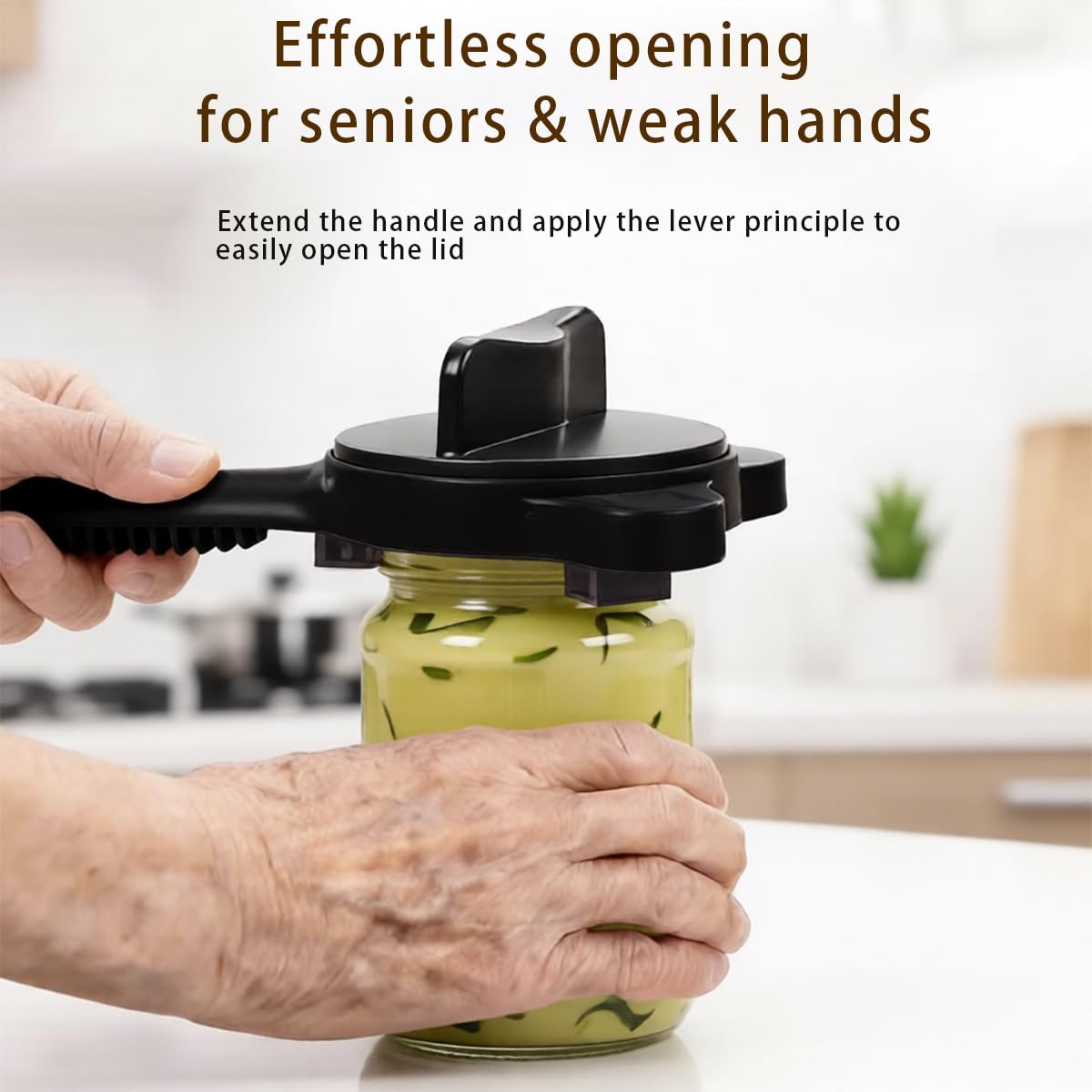 4-in-1 Multi-functional Jar Opener | Stainless Steel Can Opener 2PCS Jar & Bottle Openers | Various-Sized Can Lid Tools Multi Size Lid Tool for Jars Cans Wine Bottles Household Kitchen Tools