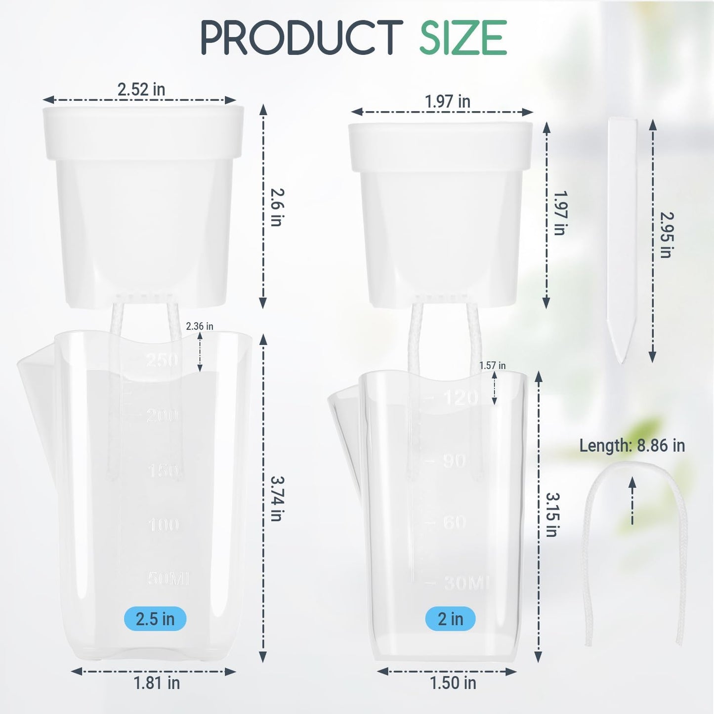 FIMXSD 12 Pack 2" Small Self-Watering Planter Pots - Mini Clear Seed Starter Pots with Visible Water Level, Plastic Nursery Pots for Succulents, Herbs, and Propagation - Includes 12 Plant Labels