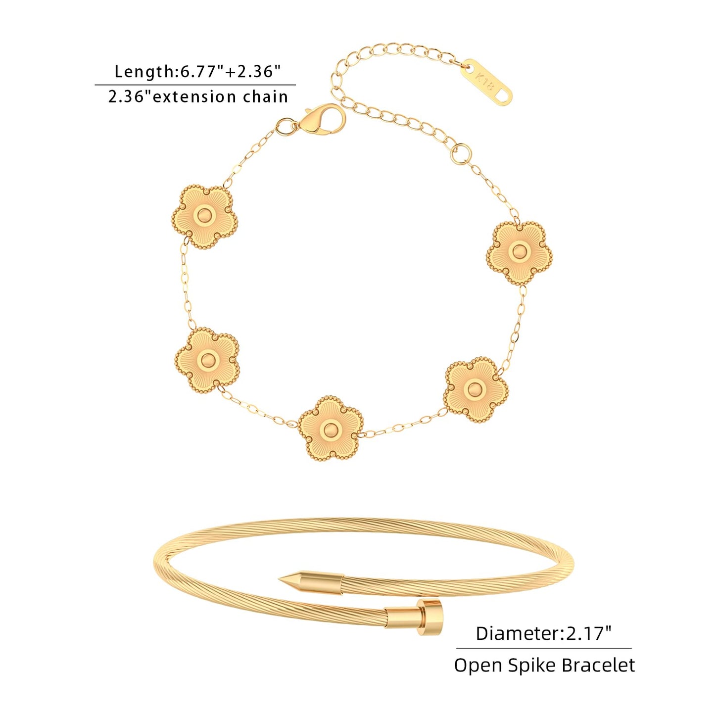 PCY Gold Bracelets For Women,3PC Bangle Gold Plated Bracelets For Women,Trendy Statement Cuff Stackable Bangles Set,Fashion Jewelry for Women. (Medium, Lucky Gift)