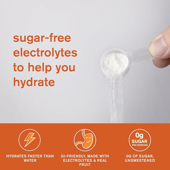 Skratch Labs Unsweetened Electrolyte Powder - Everyday Hydration - Sport Drink Mix - Sugar Free - Electrolytes Booster- Tangerine + Orange - 30 Servings - Keto, Paleo, Vegan, Non-GMO