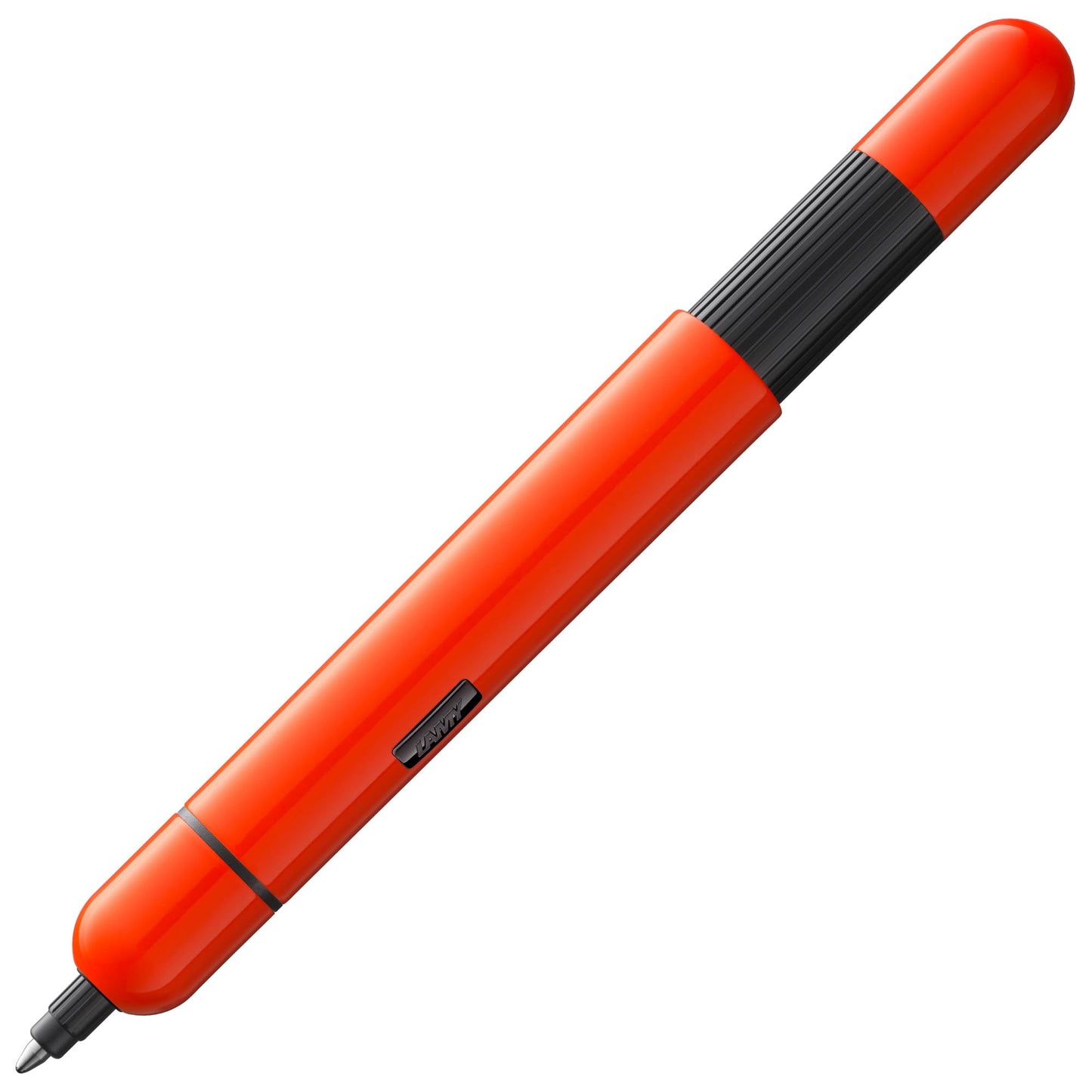 LAMY Pico 288 Small Pocket Ballpoint Pen Metal in Lacquer Finish in Laser Orange with Push Mechanism Includes Compact Refill Lamy M 22 Line Width M in Black, Pack of 1