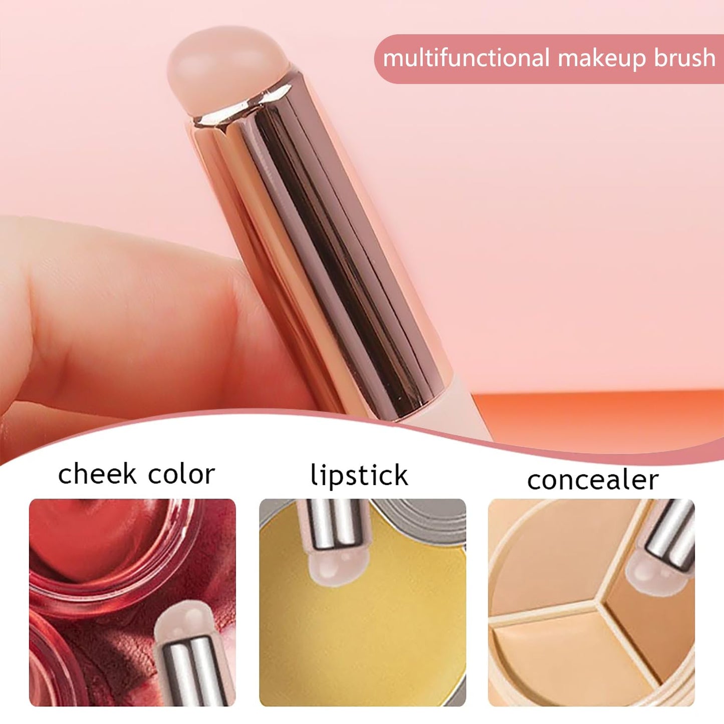 YECIRALA 6Pcs Ombre Nail Brushes Set Silicone Nail Art Brushes for UV Gel Polish Lip Eyeshadow Makeup, Multi-use Manicure Design Tool Reusable Nail silicone Brushes Nail Ombre Brush For Women