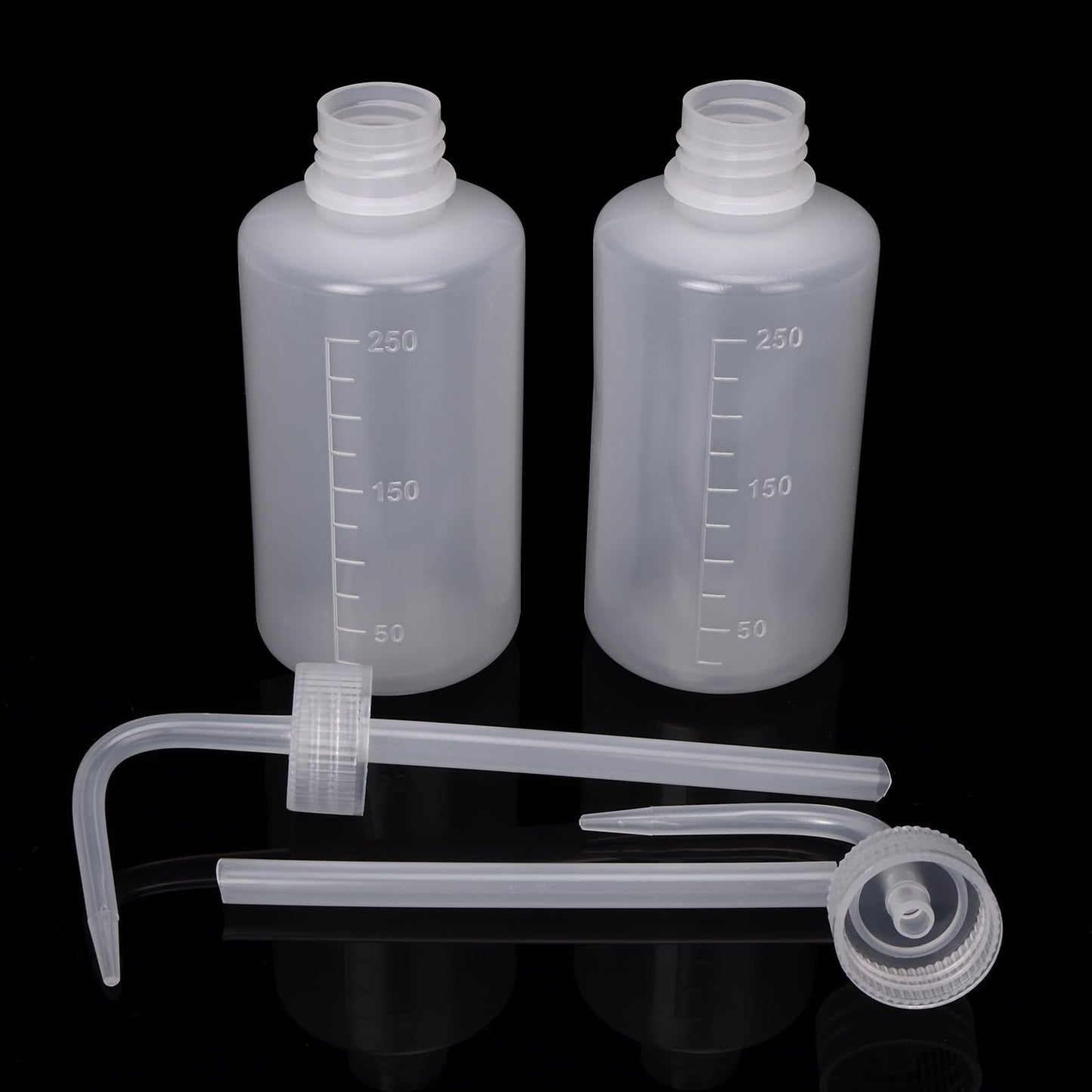 DEPEPE 6-Pack 250ml Squeeze Bottles for Liquids, LDPE Plastic Safety Squirt Bottle with Narrow Mouth & Scale Labels, Small Watering Can for Indoor Plants, Lab Tattoo Cleaning Tools