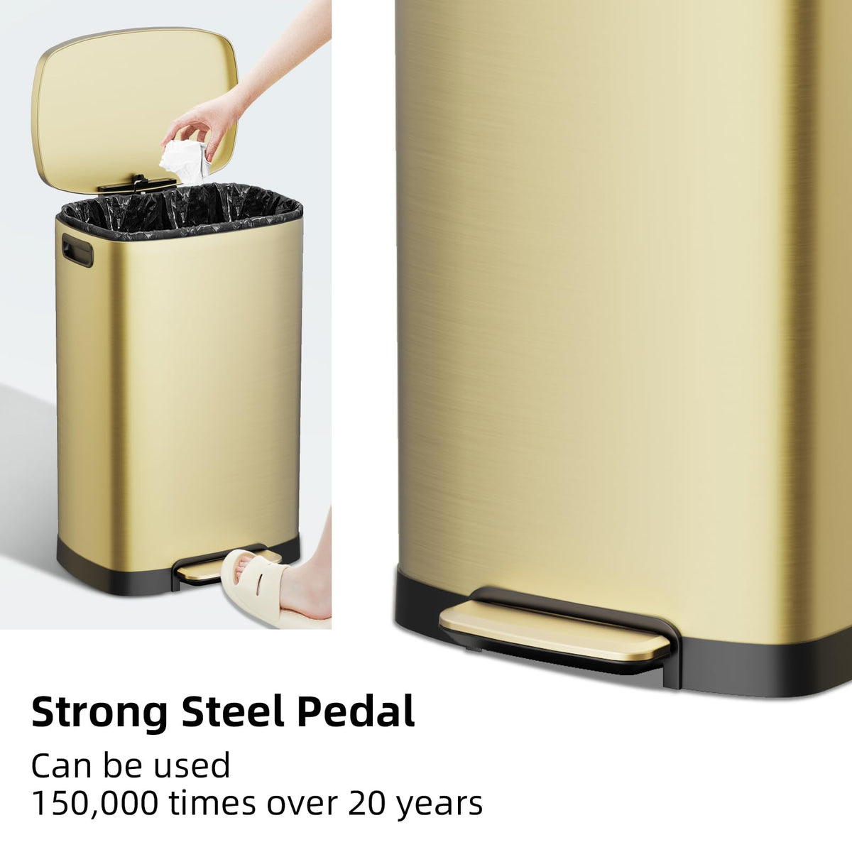 13 Gallon Trash Can with Lid (40 Count)
