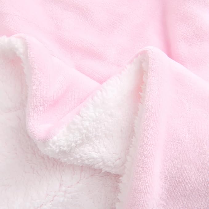 SOCHOW Sherpa Fleece Throw Blanket, Double-Sided Super Soft Luxurious Plush Blanket Throw Size, Light Pink, 50x60 inches