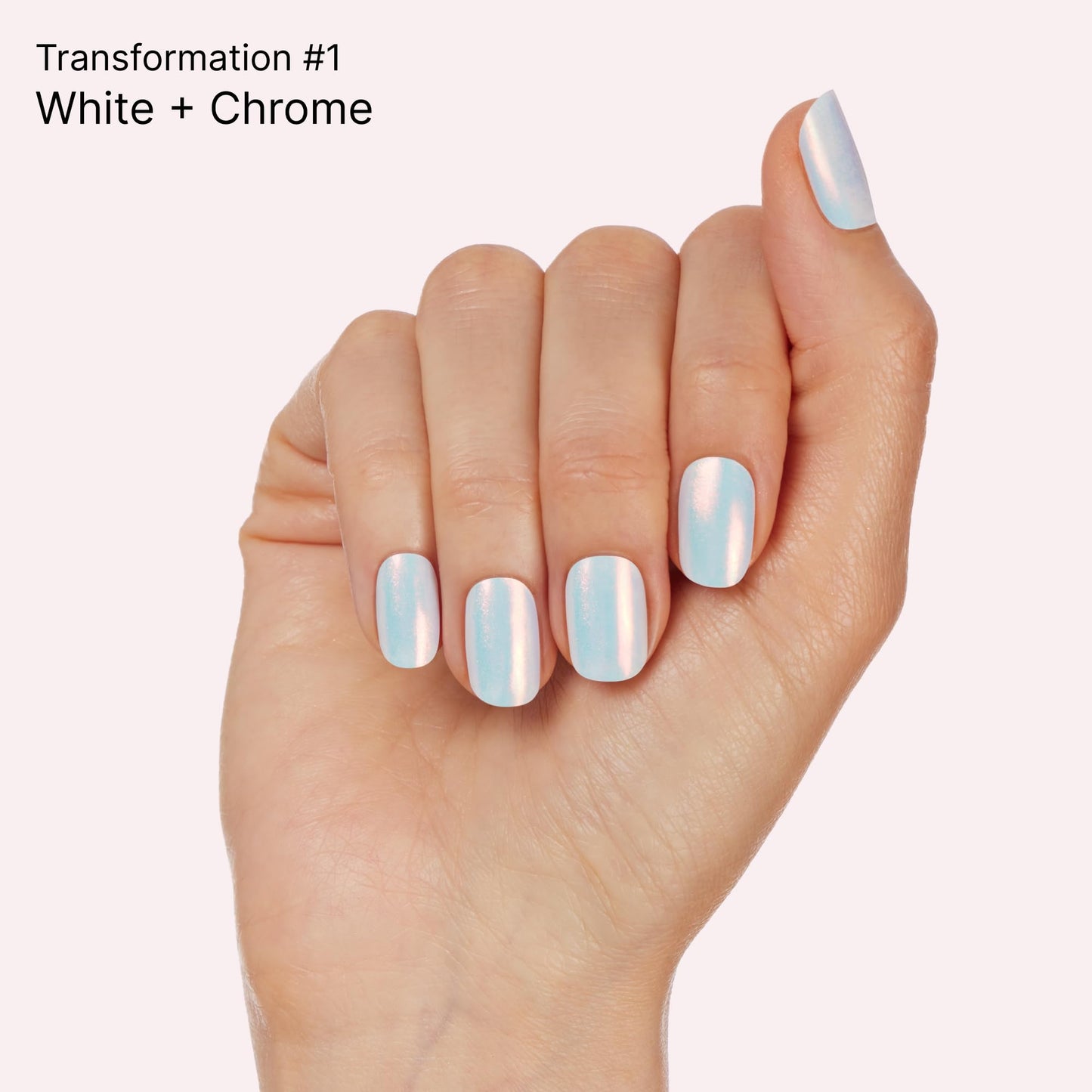 Dashing Diva Chromagic Gel Nail Strips - Glow to the Moon - Easy UV Free, Chip Resistant, Long Lasting Gel Nail Stickers and Chrome Powder