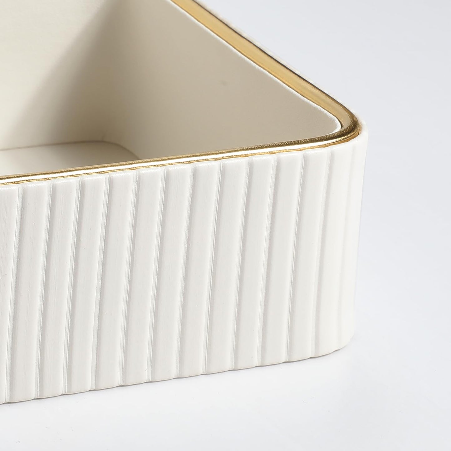 MEIBOOCH Desk Organizer Tray, PU Leather Nightstand Organizer Perfume Valet Tray for Men Women, Decorative Vanity Trays Trinket Dish Key Bowl for Entryway Table (Ivory, Medium)
