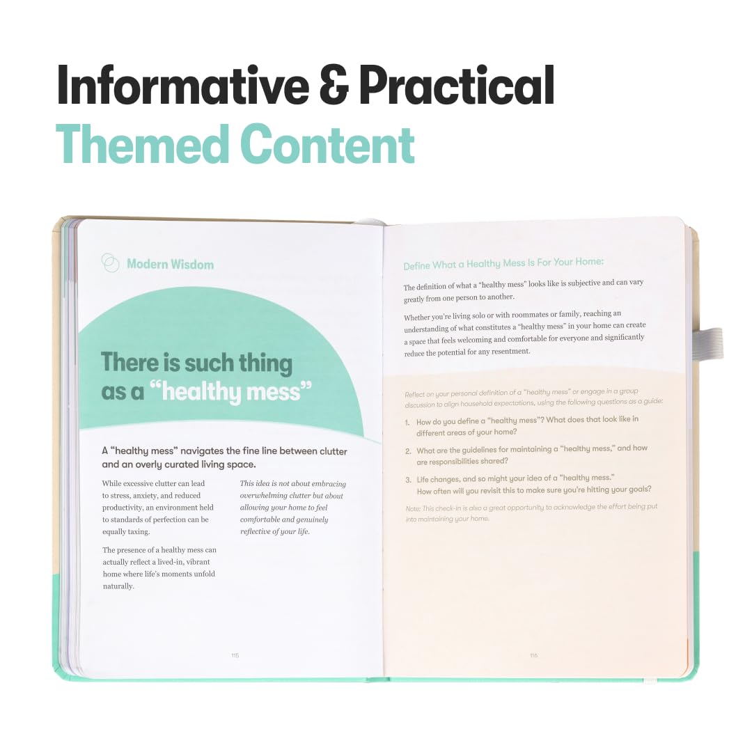 The Home Organization Sidekick Journal by Habit Nest. A Step-by-Step Guide to Declutter, and Organize your Home. Coaches you through Decluttering, Room by Room.