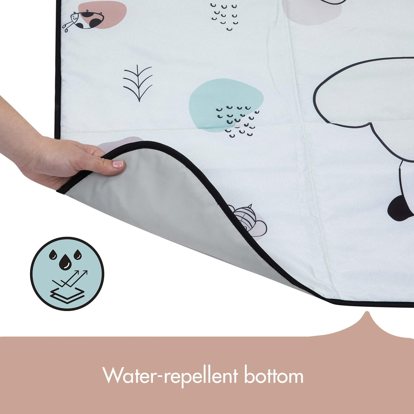 Tiny Love Black & White Décor Collection XL Outdoor Mat, Black & White