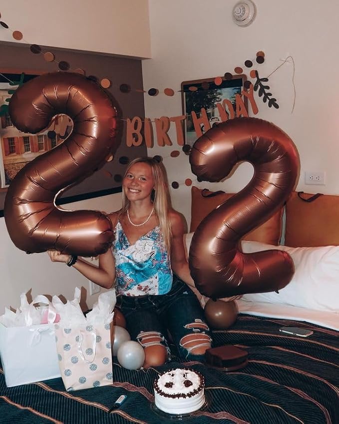 Dark Brown Number 20 Balloon 40 inch, Coffee Brown 20 Number Balloons, 20th Birthday Decorations, Chocolate 20 Year Old Girls Boys Party Supplies