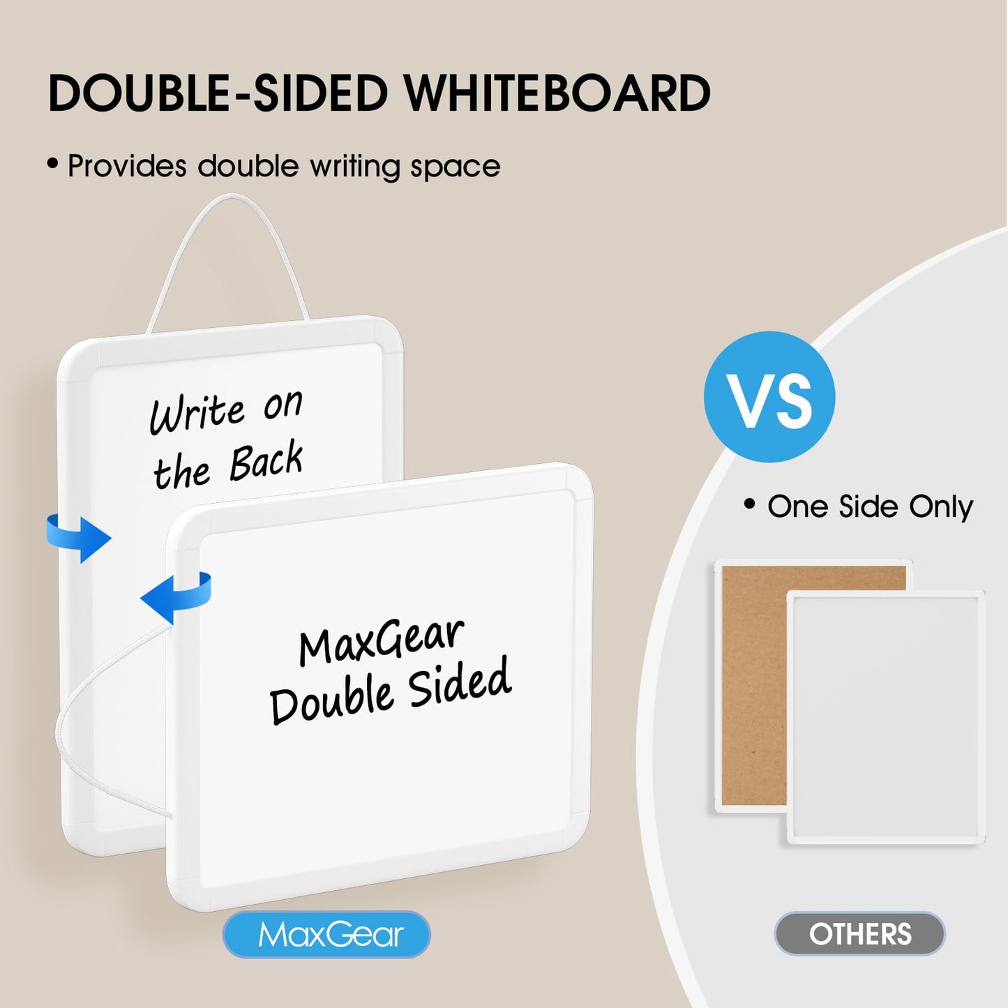 Bundle of 2 Sets- MaxGear 8.5"x11" Dry Erase Board for Wall, Desk, Fridge & 12"x8" Small Magnetic Dry Erase Board Sheet for Refrigerator