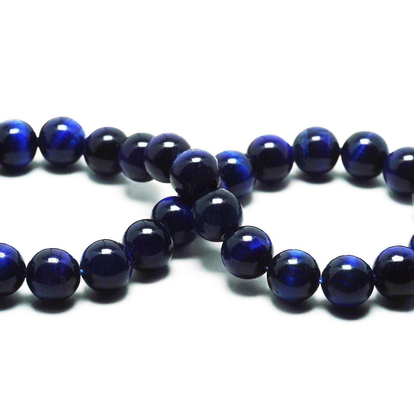 DIQIO Natural Blue Tiger Eye Beads for Jewelry Making - 6mm Stone Beads Gemstone Beads for Bracelets, Crystal Round Loose Beads(58-60pcs, 6mm, Blue Tiger Eye)