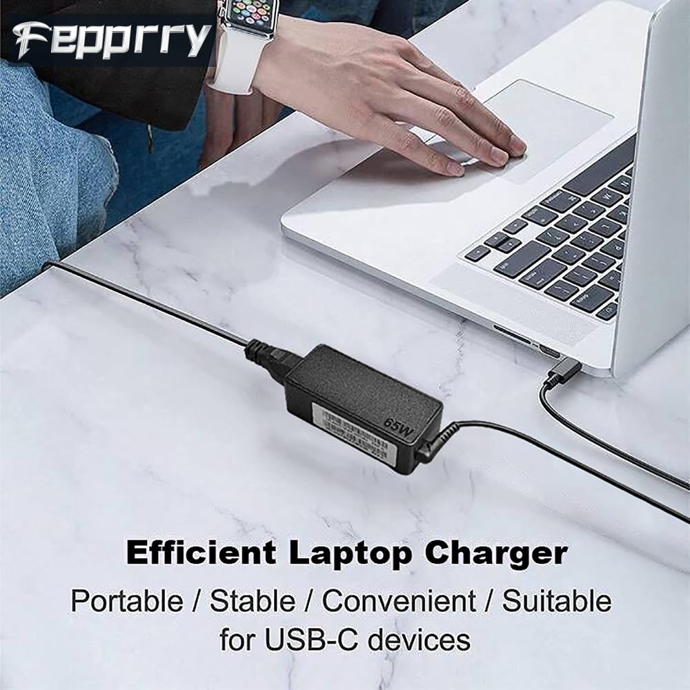 Fepprry 65W USB C Laptop Charger Compatible with Lenovo Thinkpad/Yoga/Chromebook, ADLX65YDC2A Replacement for Lenovo Laptop Charger
