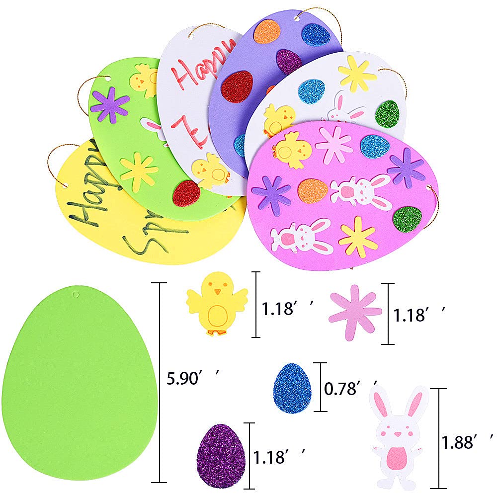 Max Fun 208PCS Easter Foam Stickers DIY Easter Craft Kit Foam Eggs for Kids Classroom, Party Supplies, DIY Cards and Decorations