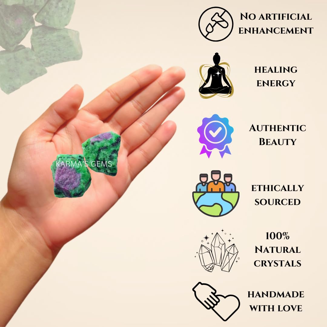 Crystals, Rocks, Jade, Crystals and Healing Stones, Witchcraft Supplies, Healing Crystals, Stones, Healing Stones, Rock Collection, Agate, Raw Stones (Ruby Zoisite, 2 Pcs)