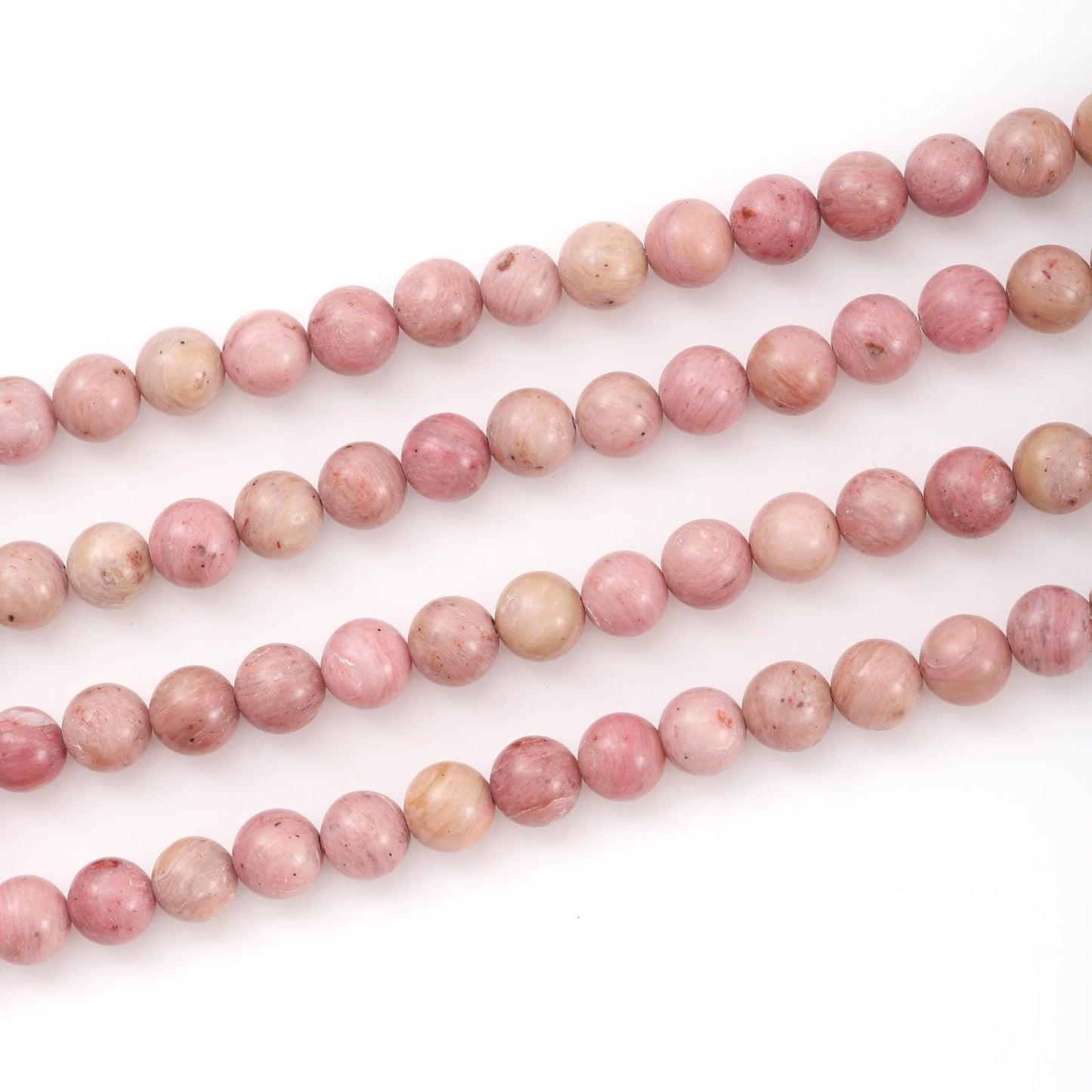 10mm 38pcs DIY Natural Rhodochrosite Stone Beads Round Healing Crystal Gemstone Loose Beads for Jewelry Making Handmade Bracelet Necklace