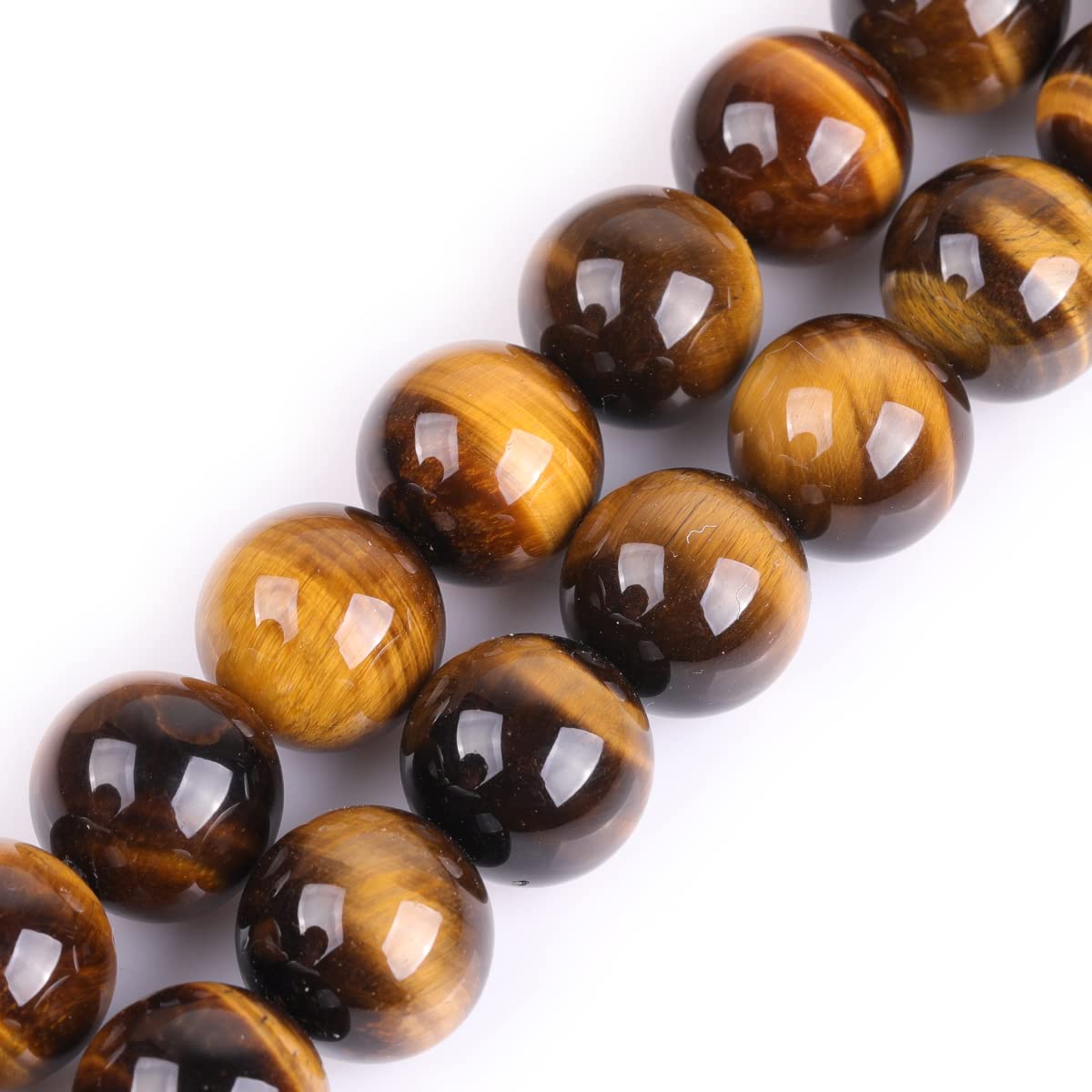 GEM-Inside Natural 18mm Large Tiger Eye Gemstone Loose Beads Round Crystal Energy Stone Power for Jewelry Making 15''