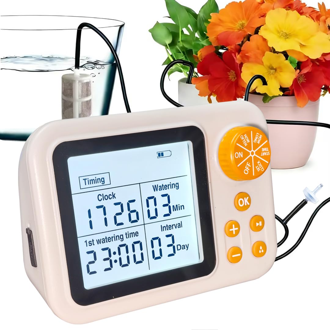 Automatic Plant Waterer Drip Irrigation Kit with Humidity Sensor, Timer, for Indoor Garden, Greenhouse, Growing Tent (1 Set (Without Humidity Sensor))