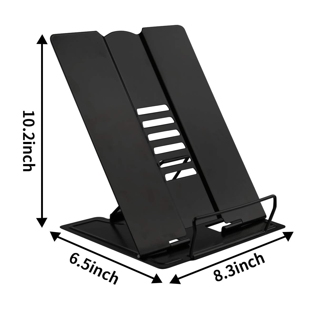Citmage Desk Book Stand Document Holder Heavy Duty Metal Reading Stand with Book Magazine Menu iPad Music Score Speech Draft with 5 Adjustable Positions(Black)