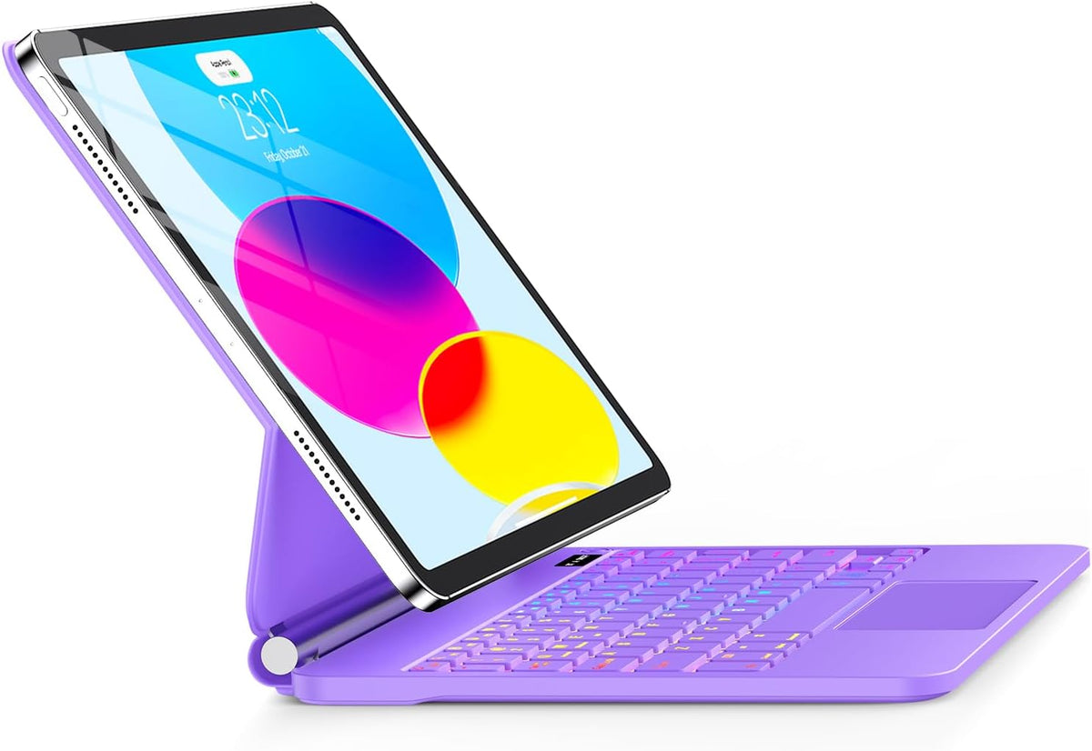 for iPad 11th (A16) & 10th Generation Case with Keyboard – Magic-Style Magnetic – Floating Cantilever Stand - Multi-Touch Trackpad Keyboard Case for iPad 11 inch 2025&10th Gen 10.9 inch (Light Purple)
