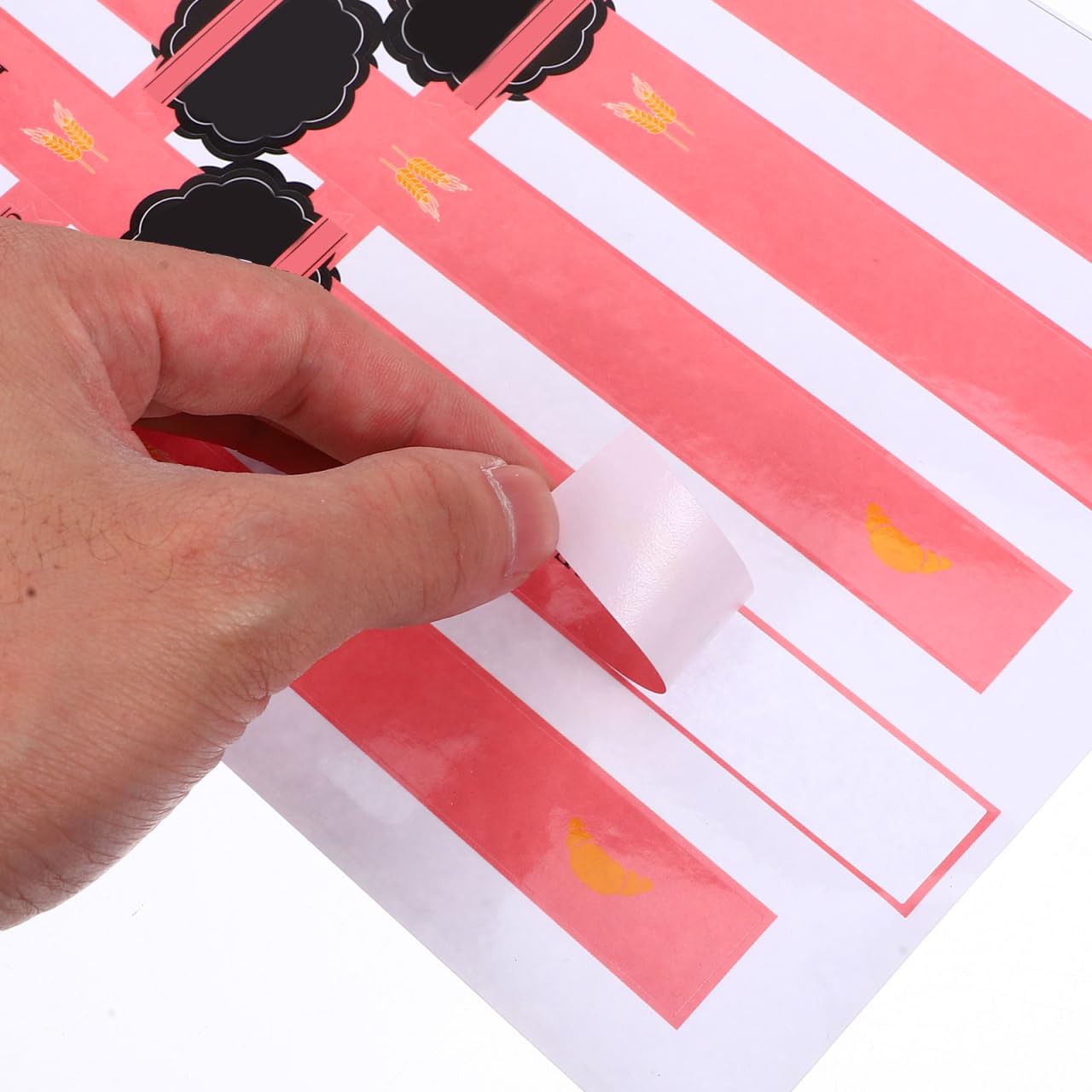 Self Adhesive Paper Sealing Stickers - 100pcs Seal Labels for Packaging - Pastry Seal Strip for Handmade Craft Art - Food Retail Package Sticker Baking Scrapbooking -