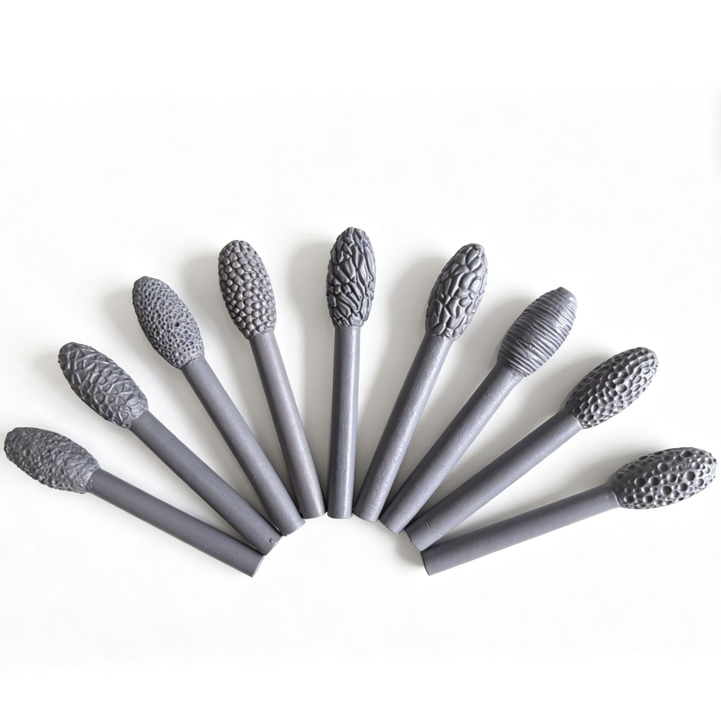Texture Tool Sets for Clay Art - 9/23pcs Oval Clay Modeling Pattern Rollers Kit with Ergonomic Handles, Small Clay Texture Rollers for Polymer Clay, Pottery (9pcs Single Head)