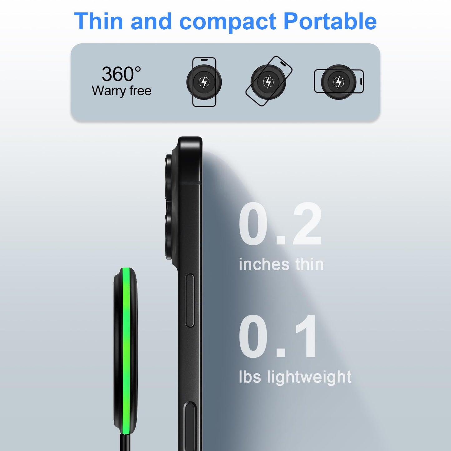 Wireless Charger Fast Charging Pad for Samsung Galaxy S26 Ultra/S26 Plus/S25/S24FE/S23+/S22/S21/S20/S10, Wireless Phone Charger for Android iPhone 17/16e/15/14/13 Pro, Google Pixel 10 with QC Adatper