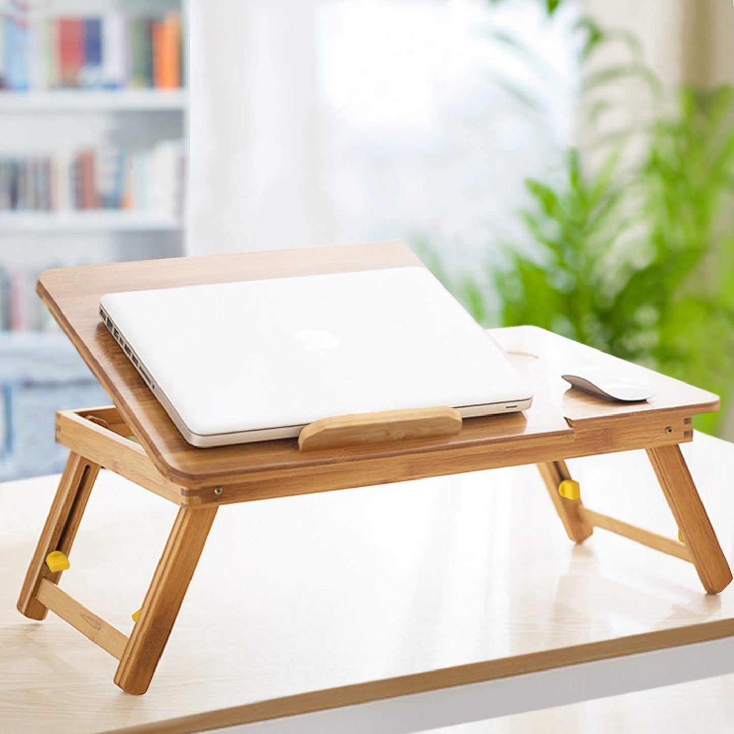 SOFFRIA Lap Desk Bamboo Bed Tray Table Fits up to 17.7 Inch Foldable Laptop Desk for Breakfast Homework Study Reading Eating Food Tray Table