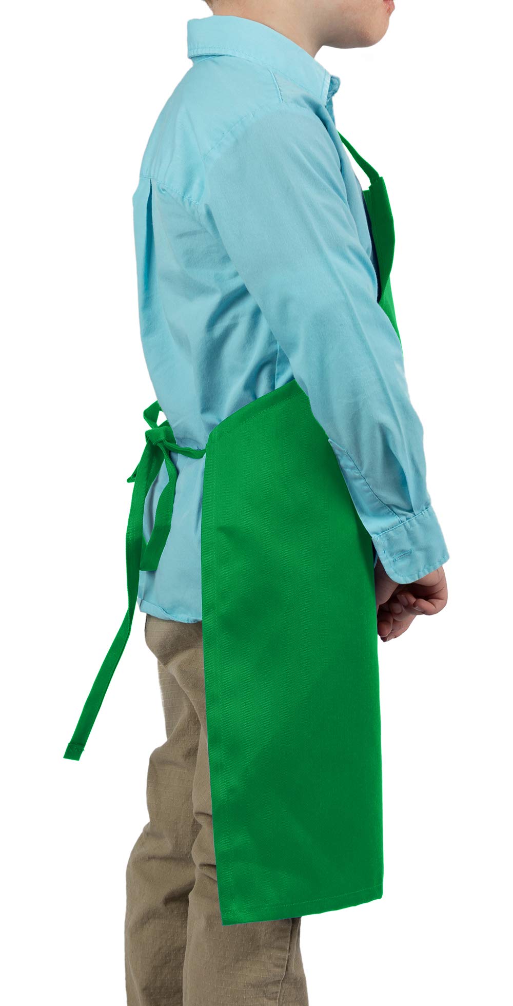 KNG Kids Cooking Apron for Girls and Boys Medium, Kelly Green, 6 Pack
