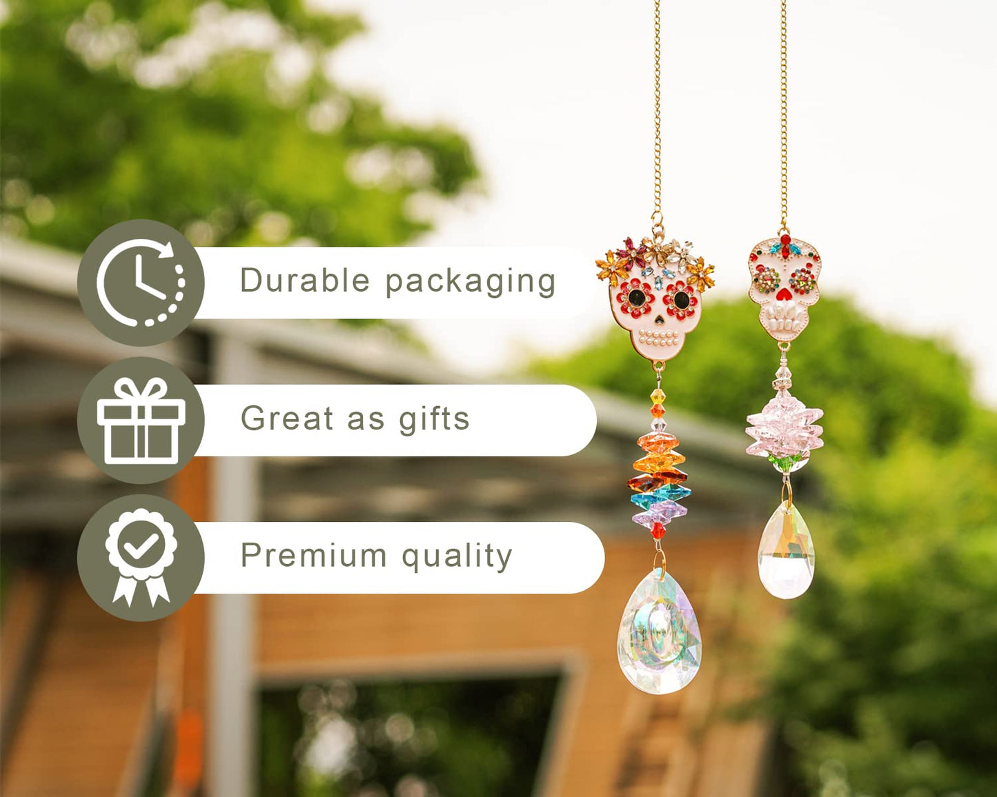 H&D Crystal Rhinestones Suncatcher Window Hang Pendant, Rainbow Maker, Christmas Tree, Garden, Wedding Decoration