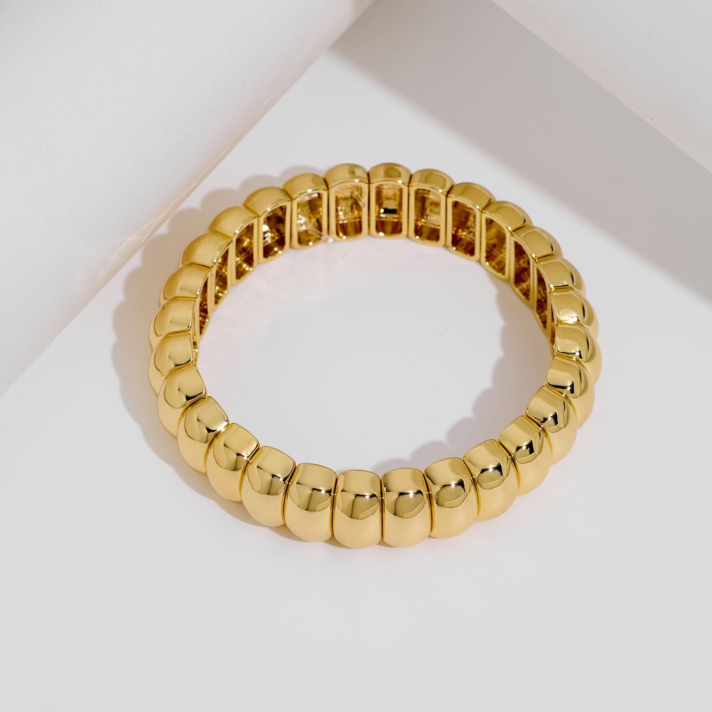 FAMARINE Women Bangle Bracelet, Chunky Bracelets Stretchable Bracelet Stretch Stack Adjustable Bangles