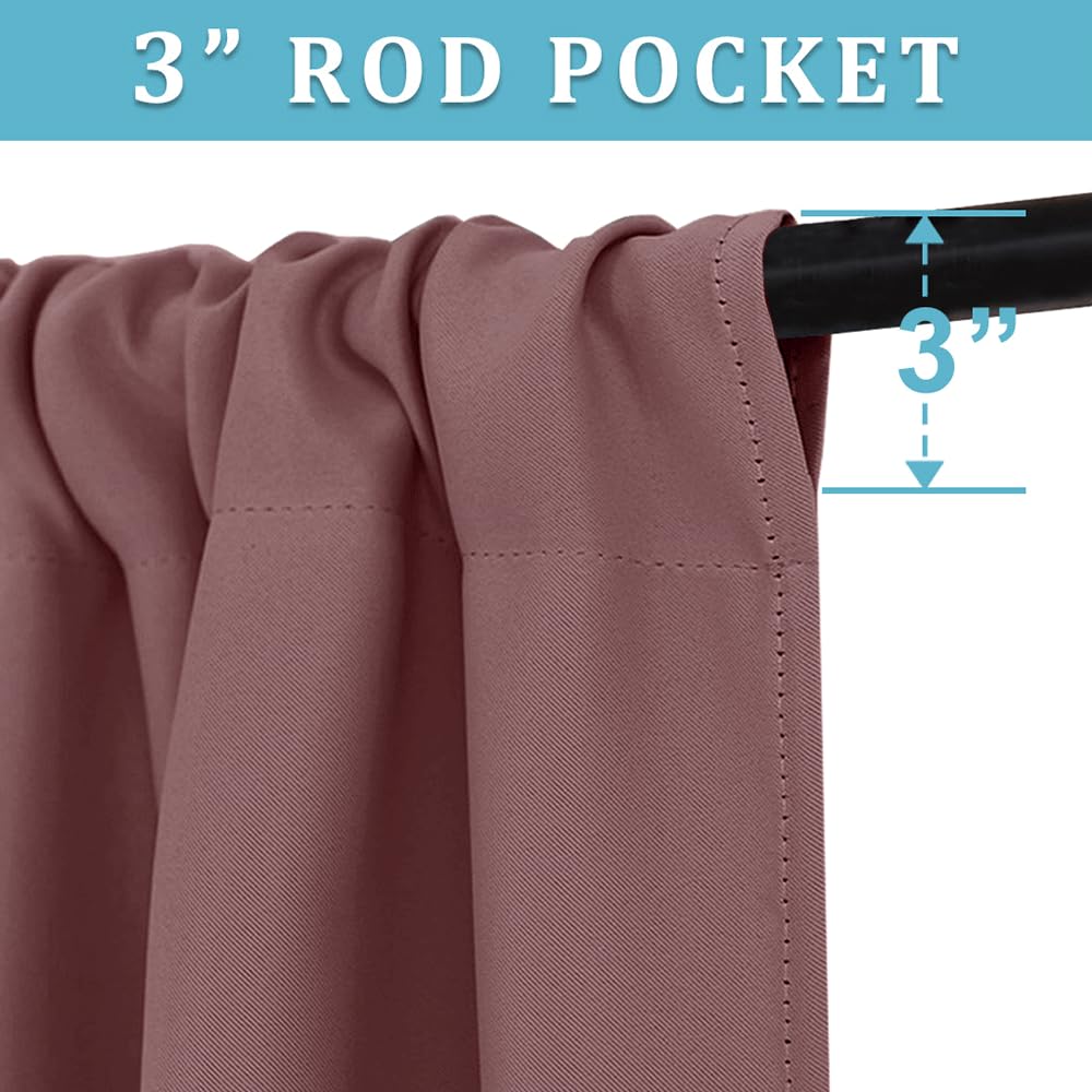 Blackout Curtains for Bedroom Living Room Nursery 63 inches Long (2 Count)