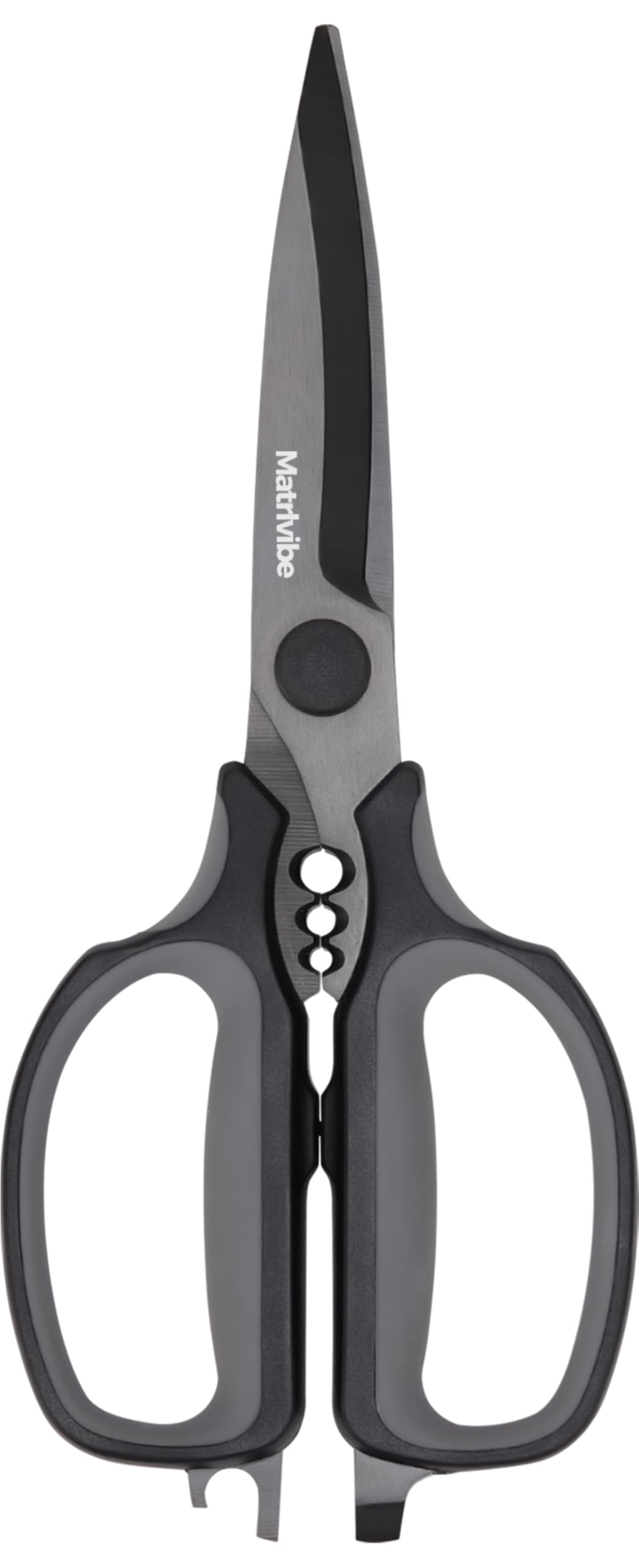 MATRLVIBE Heavy Duty Kitchen Shears, All Purpose Herb and Kitchen Scissors for food,Japanese 420J2 Stainless Steel,Titanium Coated, Detachable Blades and Soft TPR Handle,Dishwasher Safe