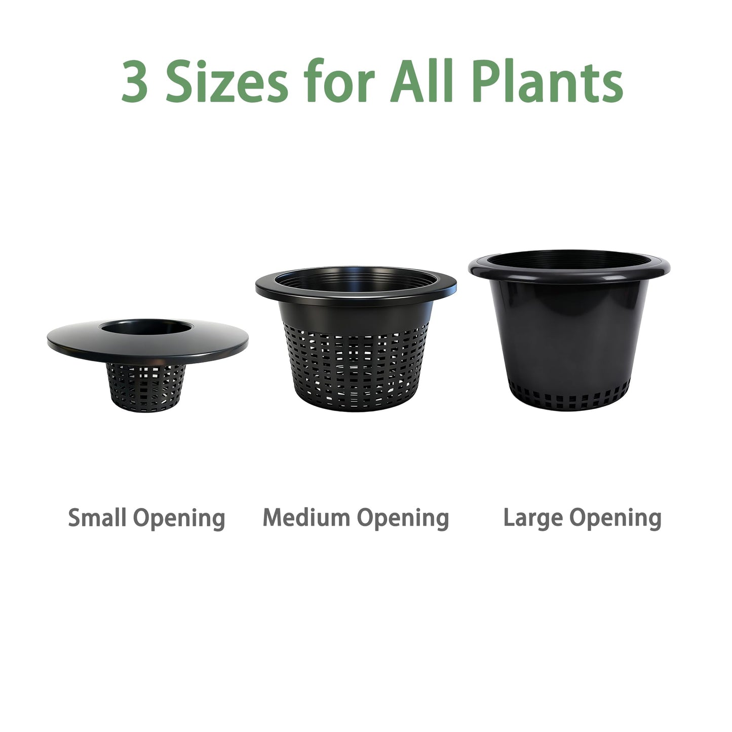 Gyfofix 3 & 5 Gallon Bucket Lid Hydroponic Plant Pot, Small/Medium/Large Opening Mesh Net Cups for Indoor Outdoor Hydroponics Growing System - Medium Opening for Most Hydroponic Crops (2 Pack)