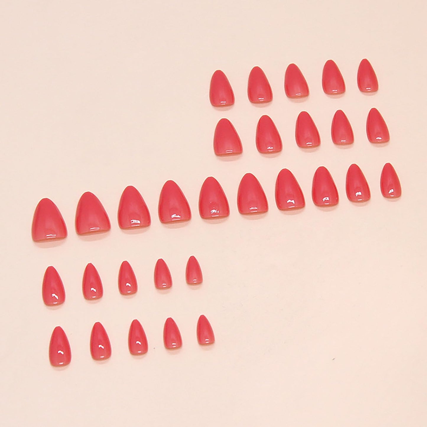 Short Almond Press on Nails Cherries Pink Fake Nails Press ons Acrylic Nails False Glossy Full Cover Artificial Stick on Nails for Women Girls 24 Pcs