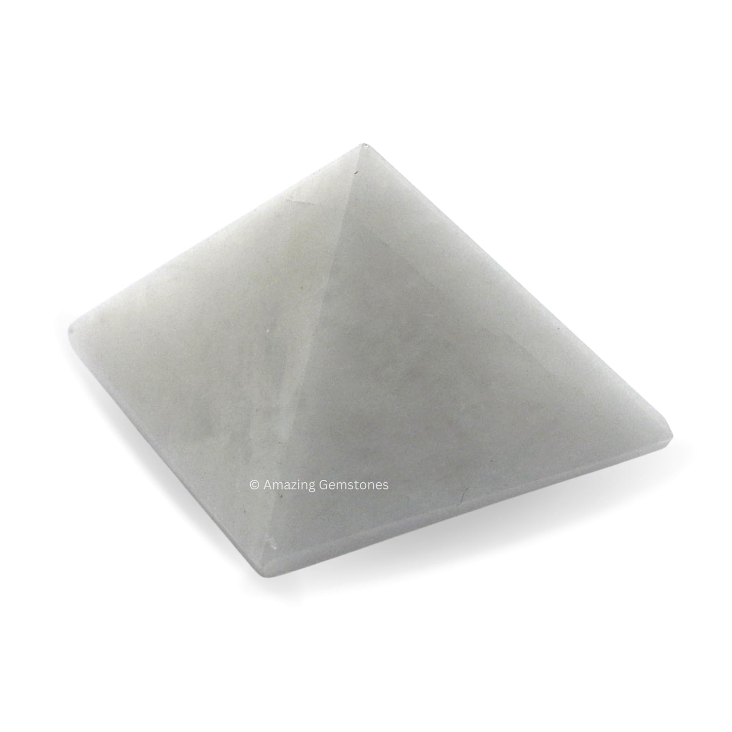 Amazing Gemstone Snow Quartz Crystal Pyramid with 9 Pyramid Plate Bottom - 1" Mini Pyramid Figurine of Natural Stone Pyramid for Meditation, Reiki, Chakra Balancing Vastu Pooja and Crystal Grids