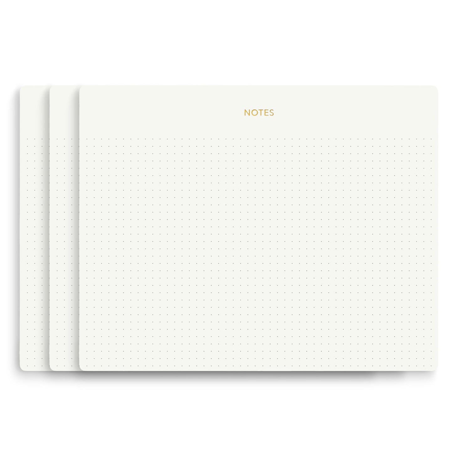 Pinesman - Mouse Pad Notepad for Professionals, 3 Pack, 9.8" x 7.9", 150 Sheets (50 Each), Minimalist, Gold Foiled, Dotted Layout, Executive's Desk Note Pad, To Do List Notepad, Eco-friendly, FSC™ Certified Planner Pad