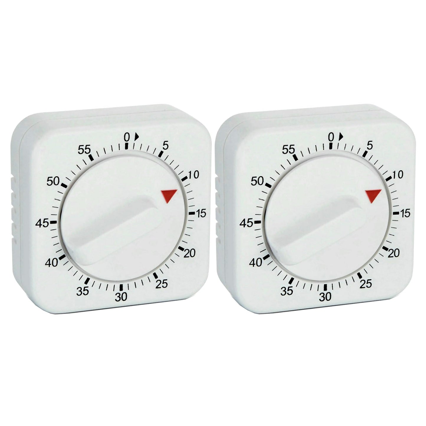 Square 60 Minute Mechanical Kitchen Timer, Easy to Use Visual Cooking Timer with Strong Magnet and Loud Alarm, Manual Countdown Timer for Classroom, Home, Study and Cooking (2 Pack)