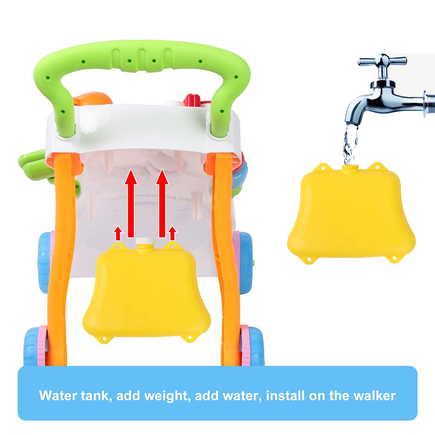 Cuterabit 2 in 1 Sit to Stand Baby Walker with Music and Light, Push Toys for Toddlers 1-3 for Learning to Walk, Baby Walking Toys 6 to 12 Months for Infants Babies Toddlers Boys Girls